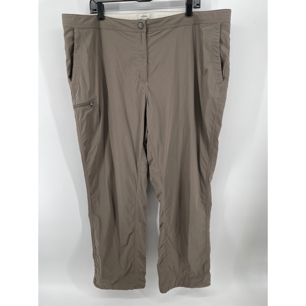 L.L.Bean Hiking Pants Womens 20W Brown Nylon Stretch Camp Outdoor Gorpcore